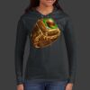 Ladies 100% Ring Spun Cotton Long Sleeve Hooded T Shirt Thumbnail