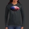 Ladies 100% Ring Spun Cotton Long Sleeve Hooded T Shirt Thumbnail