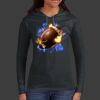 Ladies 100% Ring Spun Cotton Long Sleeve Hooded T Shirt Thumbnail