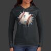 Ladies 100% Ring Spun Cotton Long Sleeve Hooded T Shirt Thumbnail