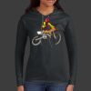 Ladies 100% Ring Spun Cotton Long Sleeve Hooded T Shirt Thumbnail