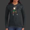 Ladies 100% Ring Spun Cotton Long Sleeve Hooded T Shirt Thumbnail