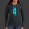 Ladies 100% Ring Spun Cotton Long Sleeve Hooded T Shirt Thumbnail