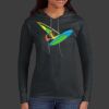 Ladies 100% Ring Spun Cotton Long Sleeve Hooded T Shirt Thumbnail