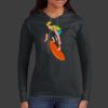 Ladies 100% Ring Spun Cotton Long Sleeve Hooded T Shirt Thumbnail