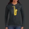 Ladies 100% Ring Spun Cotton Long Sleeve Hooded T Shirt Thumbnail