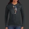 Ladies 100% Ring Spun Cotton Long Sleeve Hooded T Shirt Thumbnail