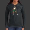 Ladies 100% Ring Spun Cotton Long Sleeve Hooded T Shirt Thumbnail