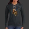 Ladies 100% Ring Spun Cotton Long Sleeve Hooded T Shirt Thumbnail