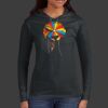 Ladies 100% Ring Spun Cotton Long Sleeve Hooded T Shirt Thumbnail