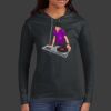 Ladies 100% Ring Spun Cotton Long Sleeve Hooded T Shirt Thumbnail