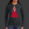 Ladies 100% Ring Spun Cotton Long Sleeve Hooded T Shirt Thumbnail