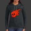 Ladies 100% Ring Spun Cotton Long Sleeve Hooded T Shirt Thumbnail