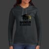 Ladies 100% Ring Spun Cotton Long Sleeve Hooded T Shirt Thumbnail