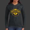 Ladies 100% Ring Spun Cotton Long Sleeve Hooded T Shirt Thumbnail