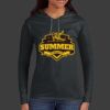Ladies 100% Ring Spun Cotton Long Sleeve Hooded T Shirt Thumbnail