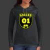 Ladies 100% Ring Spun Cotton Long Sleeve Hooded T Shirt Thumbnail