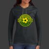 Ladies 100% Ring Spun Cotton Long Sleeve Hooded T Shirt Thumbnail