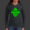 Ladies 100% Ring Spun Cotton Long Sleeve Hooded T Shirt Thumbnail