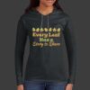 Ladies 100% Ring Spun Cotton Long Sleeve Hooded T Shirt Thumbnail
