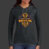 Ladies 100% Ring Spun Cotton Long Sleeve Hooded T Shirt Thumbnail