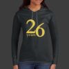 Ladies 100% Ring Spun Cotton Long Sleeve Hooded T Shirt Thumbnail