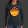 Ladies 100% Ring Spun Cotton Long Sleeve Hooded T Shirt Thumbnail
