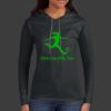 Ladies 100% Ring Spun Cotton Long Sleeve Hooded T Shirt Thumbnail