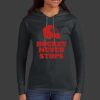 Ladies 100% Ring Spun Cotton Long Sleeve Hooded T Shirt Thumbnail