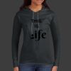 Ladies 100% Ring Spun Cotton Long Sleeve Hooded T Shirt Thumbnail
