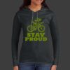 Ladies 100% Ring Spun Cotton Long Sleeve Hooded T Shirt Thumbnail