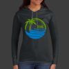 Ladies 100% Ring Spun Cotton Long Sleeve Hooded T Shirt Thumbnail