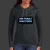 Ladies 100% Ring Spun Cotton Long Sleeve Hooded T Shirt Thumbnail