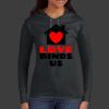 Ladies 100% Ring Spun Cotton Long Sleeve Hooded T Shirt Thumbnail