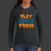Ladies 100% Ring Spun Cotton Long Sleeve Hooded T Shirt Thumbnail