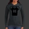 Ladies 100% Ring Spun Cotton Long Sleeve Hooded T Shirt Thumbnail