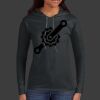 Ladies 100% Ring Spun Cotton Long Sleeve Hooded T Shirt Thumbnail