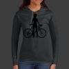 Ladies 100% Ring Spun Cotton Long Sleeve Hooded T Shirt Thumbnail