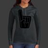 Ladies 100% Ring Spun Cotton Long Sleeve Hooded T Shirt Thumbnail