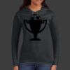Ladies 100% Ring Spun Cotton Long Sleeve Hooded T Shirt Thumbnail