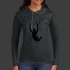 Ladies 100% Ring Spun Cotton Long Sleeve Hooded T Shirt Thumbnail