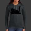 Ladies 100% Ring Spun Cotton Long Sleeve Hooded T Shirt Thumbnail