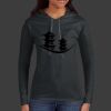Ladies 100% Ring Spun Cotton Long Sleeve Hooded T Shirt Thumbnail