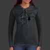 Ladies 100% Ring Spun Cotton Long Sleeve Hooded T Shirt Thumbnail