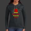 Ladies 100% Ring Spun Cotton Long Sleeve Hooded T Shirt Thumbnail
