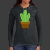 Ladies 100% Ring Spun Cotton Long Sleeve Hooded T Shirt Thumbnail