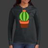 Ladies 100% Ring Spun Cotton Long Sleeve Hooded T Shirt Thumbnail