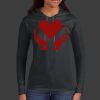 Ladies 100% Ring Spun Cotton Long Sleeve Hooded T Shirt Thumbnail