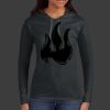 Ladies 100% Ring Spun Cotton Long Sleeve Hooded T Shirt Thumbnail